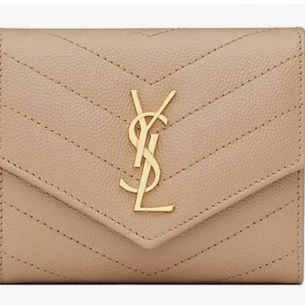 YSL Saint Laurent Tan Quilted Leather Bifold Wallet - Picture 10 of 14